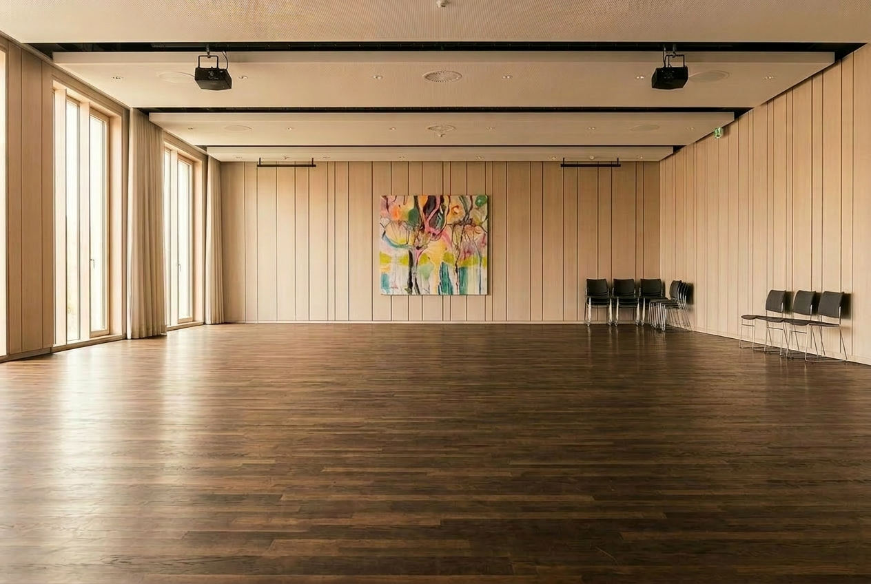 Innenansicht SAAL EINS – moderner Hochzeitssaal in der Westspitze Tübingen